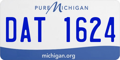 MI license plate DAT1624