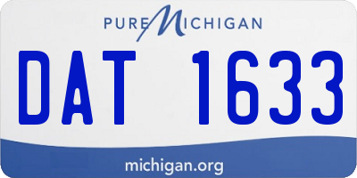 MI license plate DAT1633