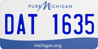 MI license plate DAT1635