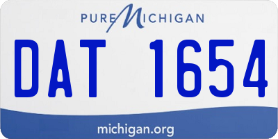 MI license plate DAT1654