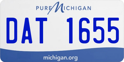 MI license plate DAT1655