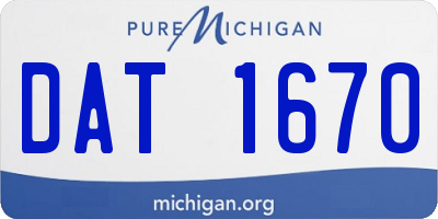 MI license plate DAT1670
