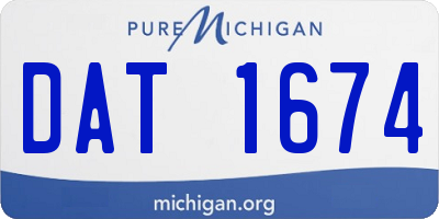 MI license plate DAT1674
