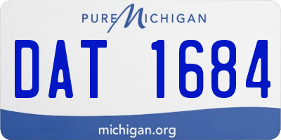 MI license plate DAT1684