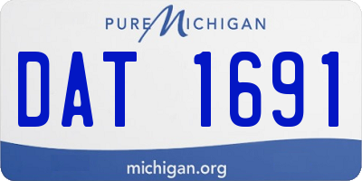 MI license plate DAT1691