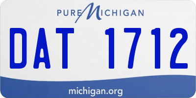 MI license plate DAT1712