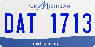 MI license plate DAT1713