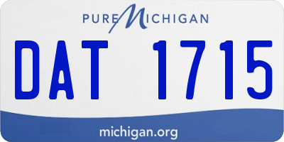 MI license plate DAT1715