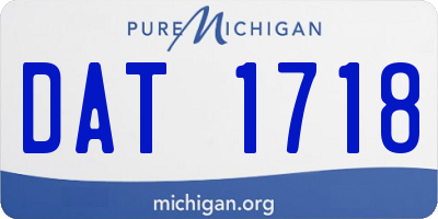MI license plate DAT1718