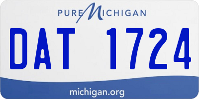 MI license plate DAT1724