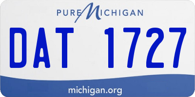 MI license plate DAT1727