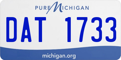MI license plate DAT1733