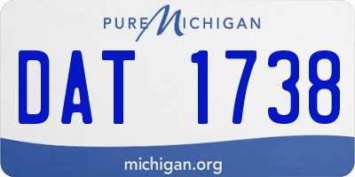 MI license plate DAT1738