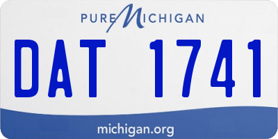 MI license plate DAT1741