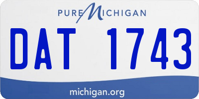 MI license plate DAT1743