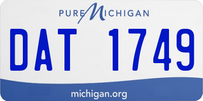 MI license plate DAT1749