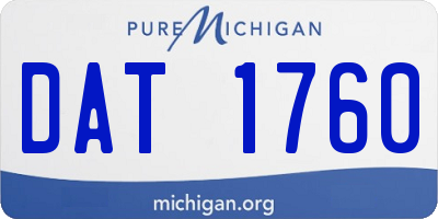 MI license plate DAT1760