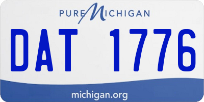 MI license plate DAT1776