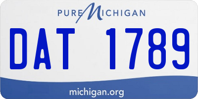 MI license plate DAT1789