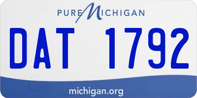 MI license plate DAT1792