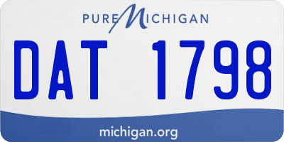 MI license plate DAT1798