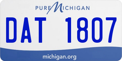 MI license plate DAT1807