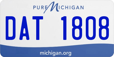 MI license plate DAT1808