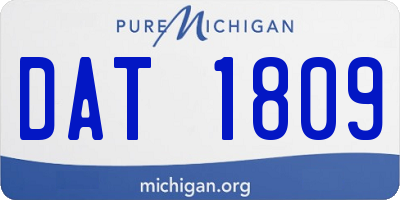 MI license plate DAT1809