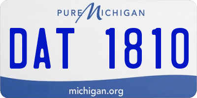 MI license plate DAT1810