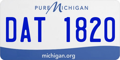 MI license plate DAT1820