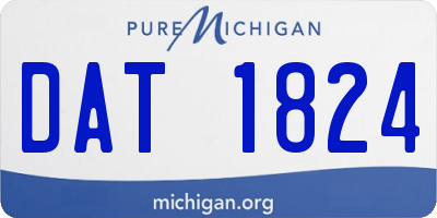 MI license plate DAT1824