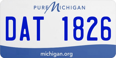 MI license plate DAT1826