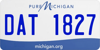 MI license plate DAT1827