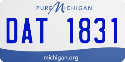 MI license plate DAT1831