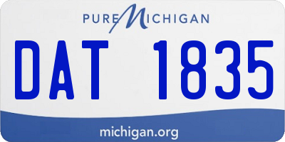 MI license plate DAT1835