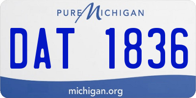 MI license plate DAT1836