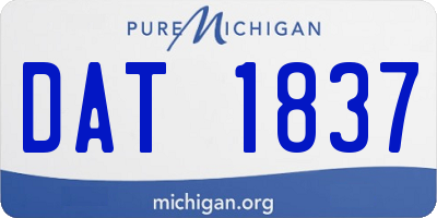 MI license plate DAT1837