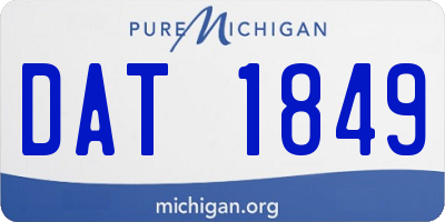 MI license plate DAT1849