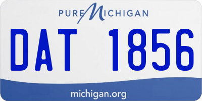 MI license plate DAT1856