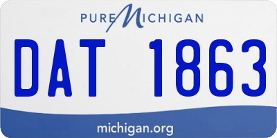 MI license plate DAT1863