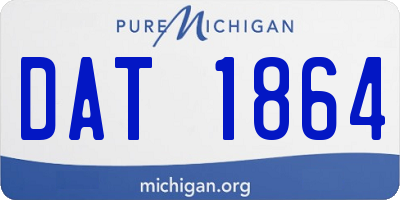 MI license plate DAT1864