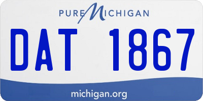 MI license plate DAT1867