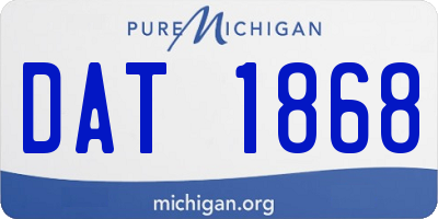 MI license plate DAT1868