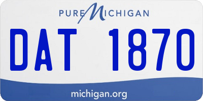MI license plate DAT1870