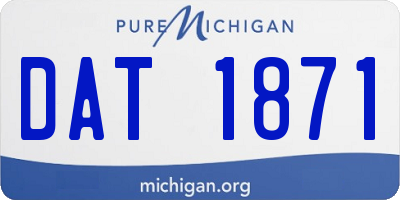 MI license plate DAT1871