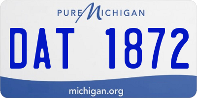 MI license plate DAT1872
