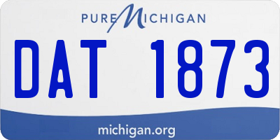 MI license plate DAT1873