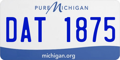 MI license plate DAT1875