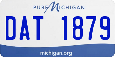 MI license plate DAT1879