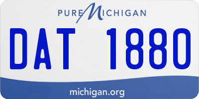 MI license plate DAT1880
